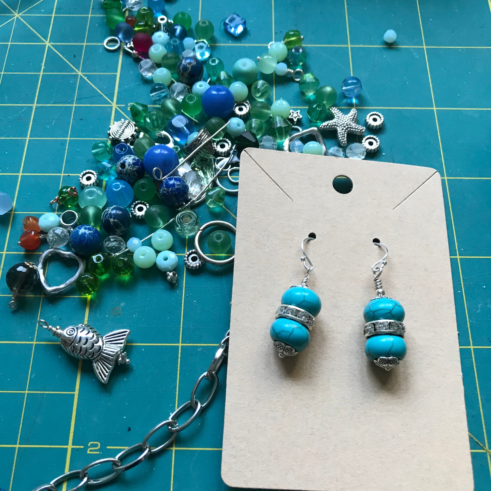 Turquoise/Magnesite earrings 